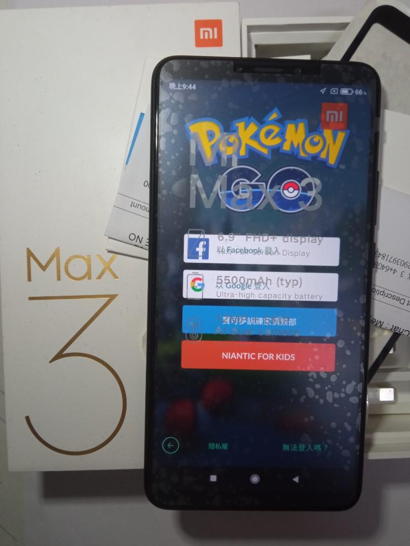 G Pokemon Go 飛人外掛電話 免月費 免安裝 即玩 小米max 3 4g 64g 全黑色特大螢幕6 9吋95 新 電子遊戲 遊戲機配件 遊戲週邊商品