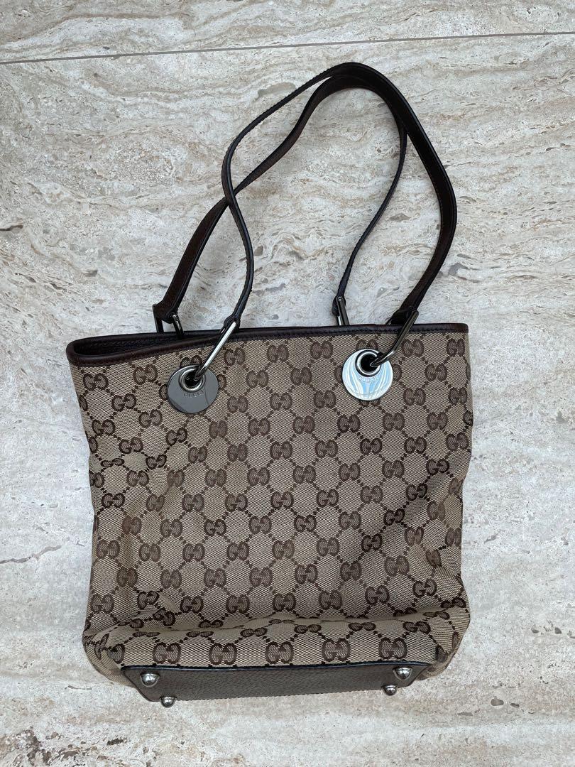 Gucci Fabric with Leather Strap, Women's Fashion, Bags & Wallets, Tote Bags  on Carousell