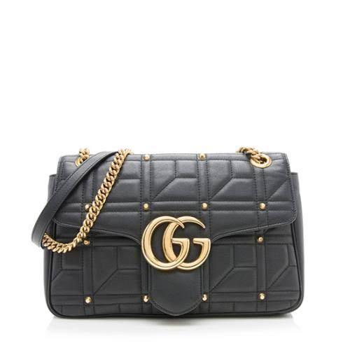 GUCCI GG MARMONT MEDIUM (Category: Luxury Bags & Wallets) located in Manila. Submitted by jmdc30 (Listing ID 1170366521, Image 2). Description: Gucci GG MARMONT with studs in medium size. Guaranteed authentic bought in the US. Original color is white had it re-colored black.