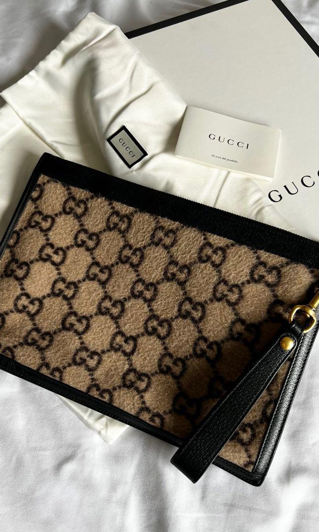 Gucci pouch wool rare Luxury Bags Wallets on Carousell