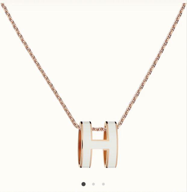 Hermes rose new arrivals gold necklace