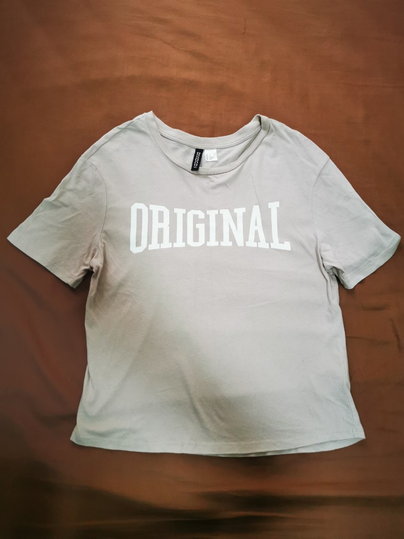 H&M women's pale pink tshirt, Women's Fashion, Tops, Shirts on Carousell