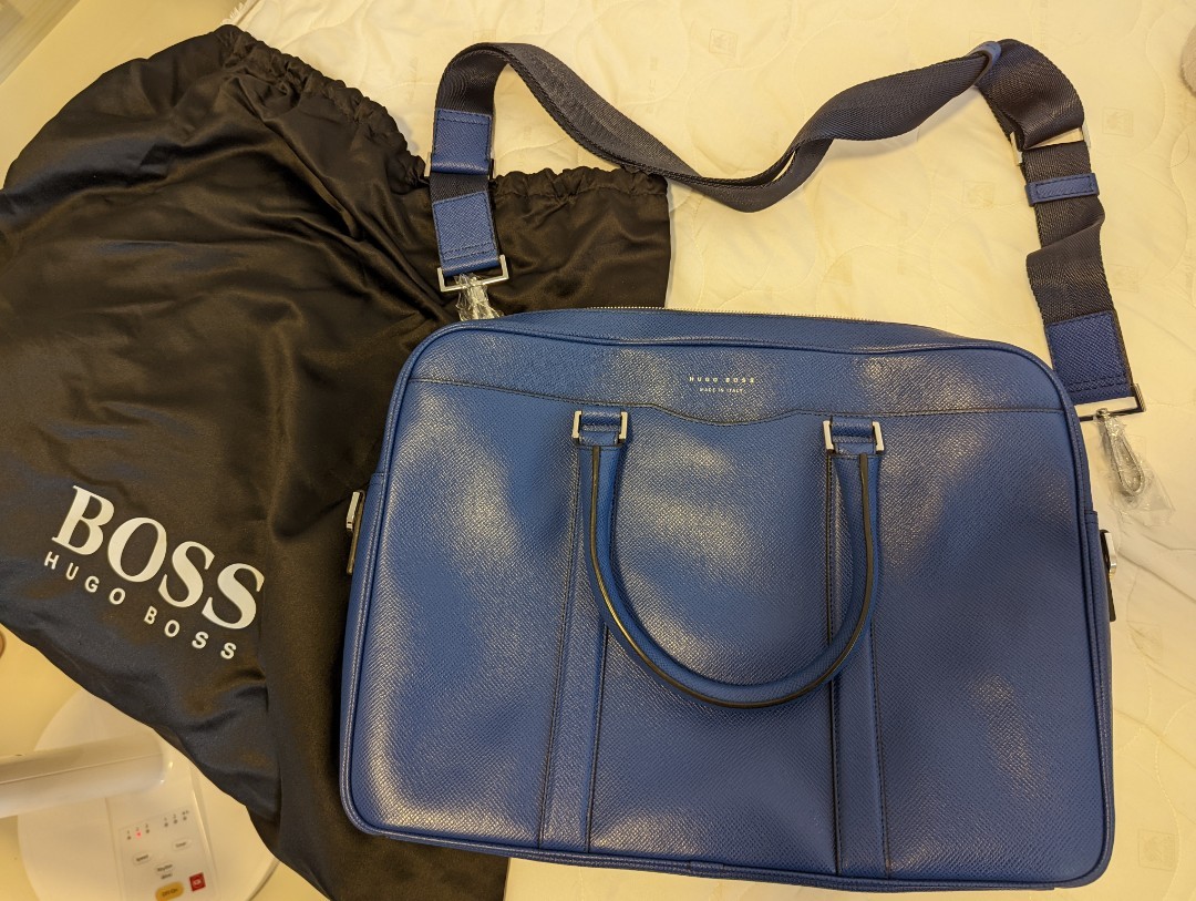 Hugo boss signature laptop bag deals