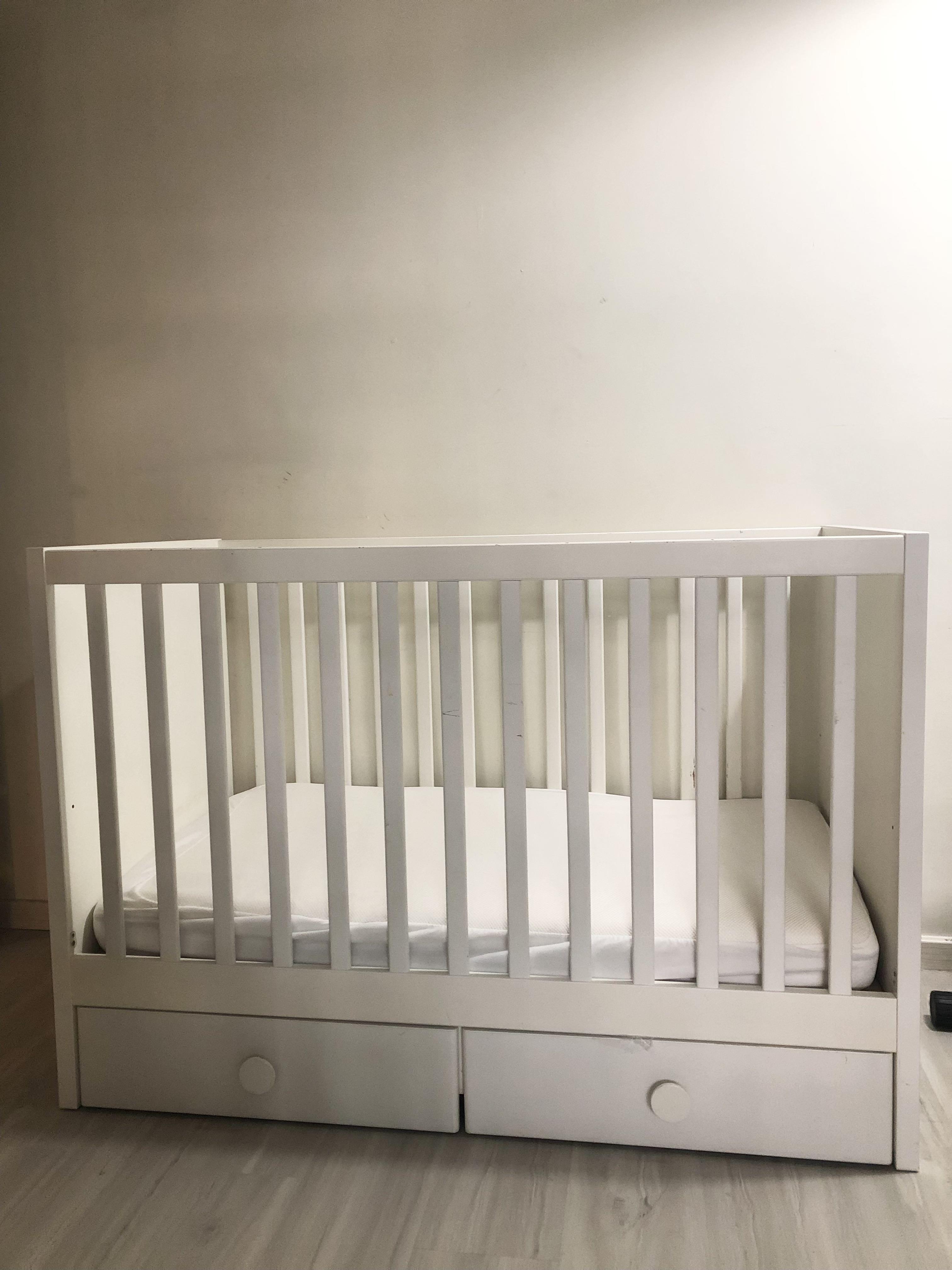 IKEA Stuva white cot with mattress / drawers, Babies & Kids, Baby