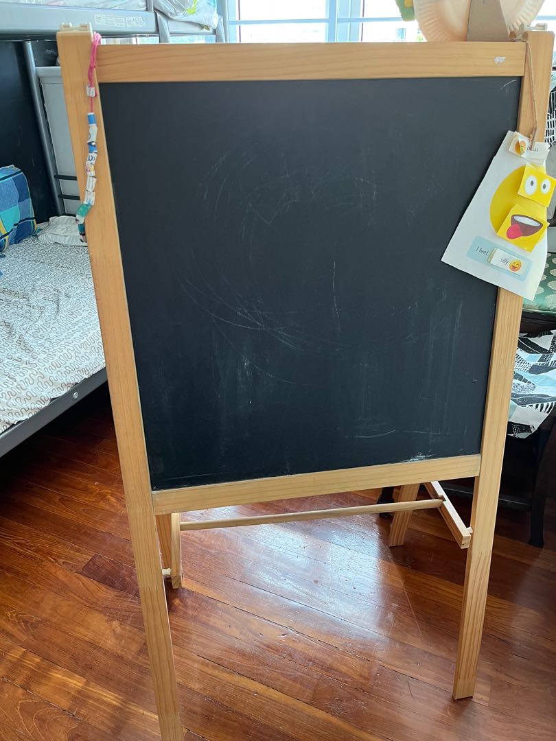 IKEA white and chalk board with chalk, Furniture & Home Living