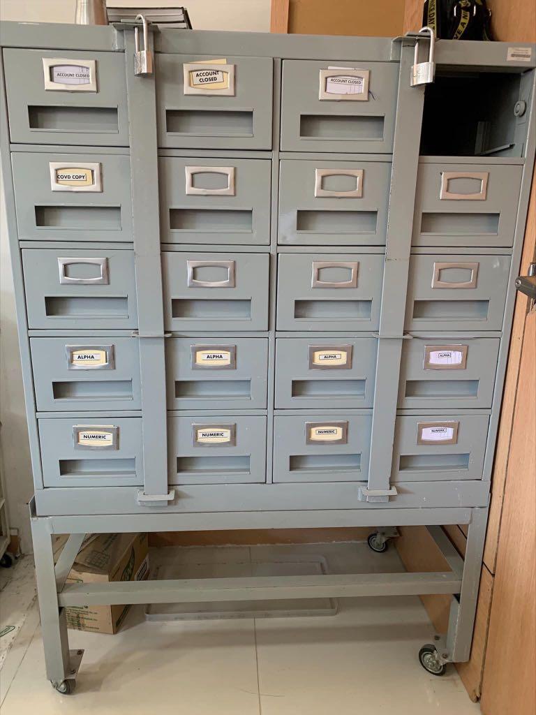 INDEX CARD CABINET, Furniture & Home Living, Office Furniture & Fixtures on  Carousell