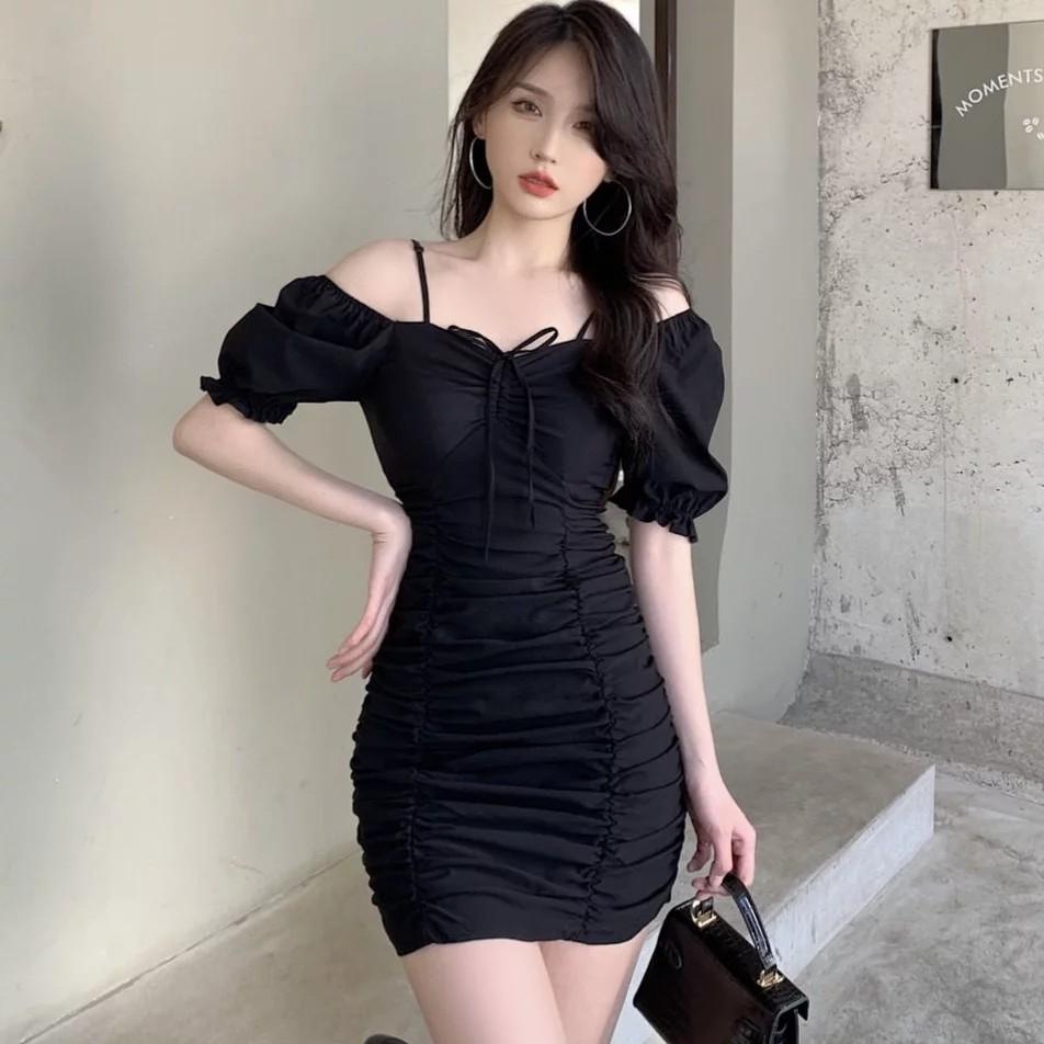 Scrunched bodycon dress on sale