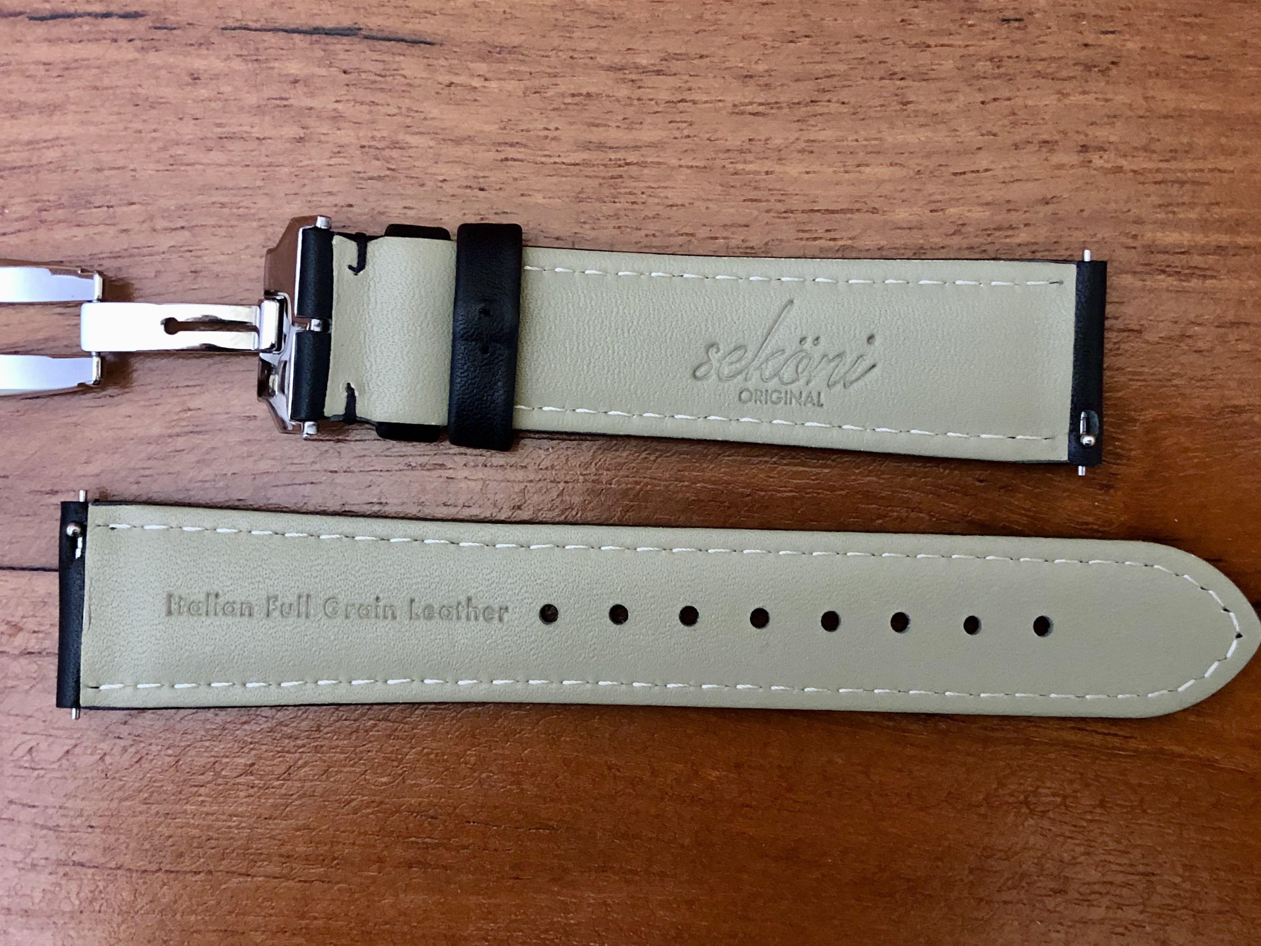 Full grain leather watch sale strap