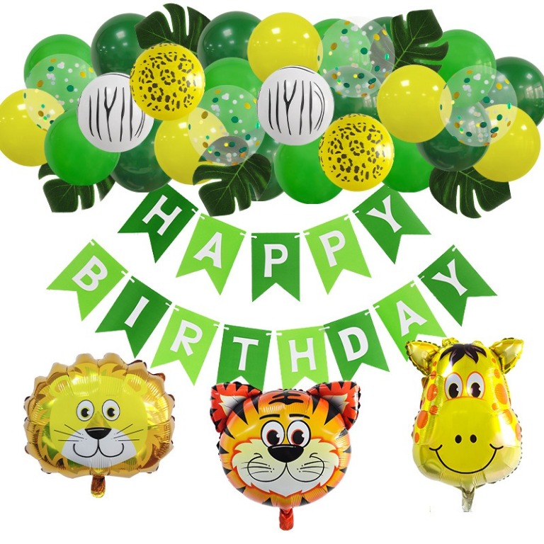 Jungle Safari Theme Party Balloon for Birthday with Animal Balloons #1862,  Hobbies & Toys, Stationery & Craft, Occasions & Party Supplies on Carousell
