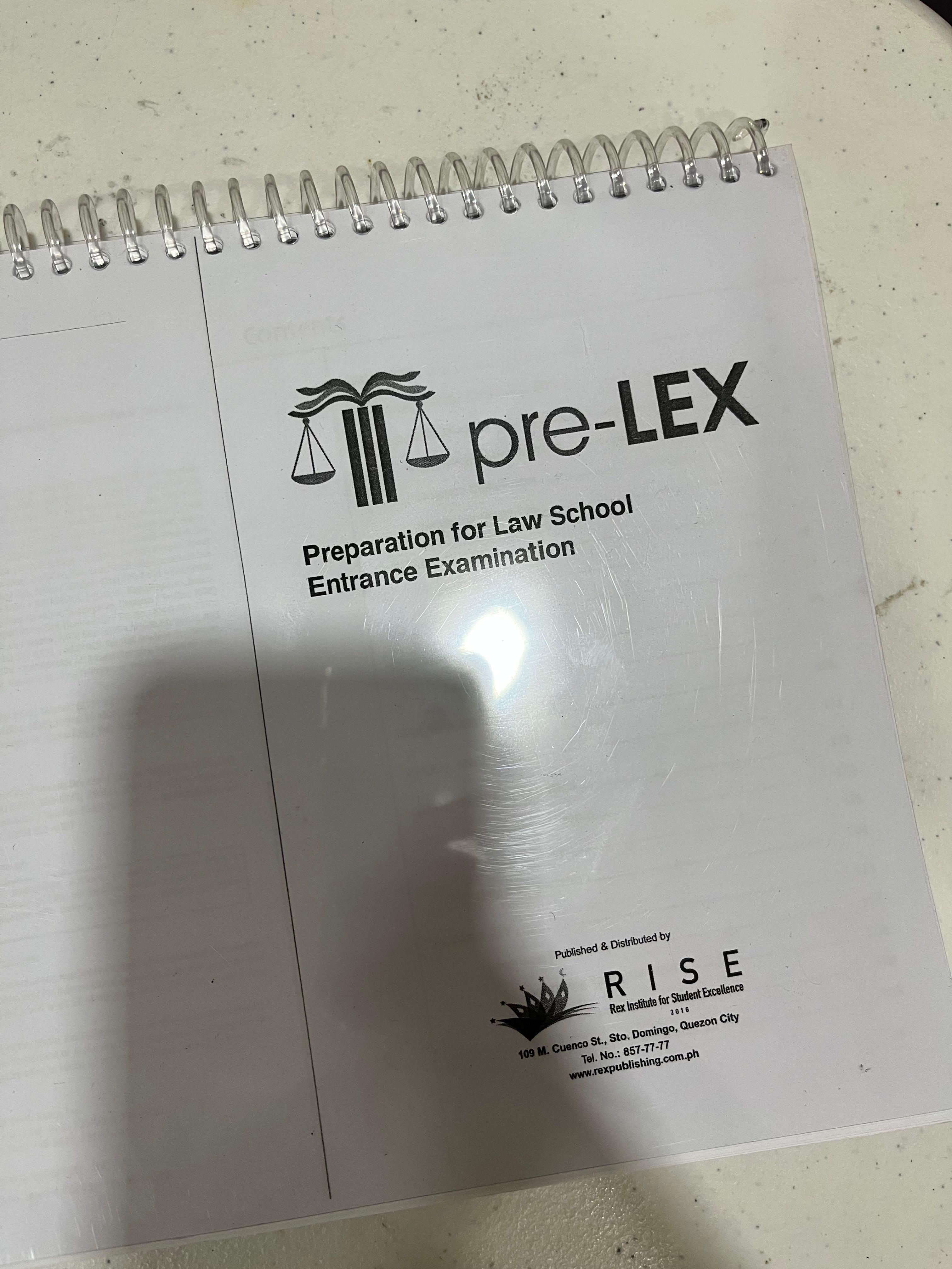 Law Entrance Exam Reviewer PreLex Preparation for Entrance