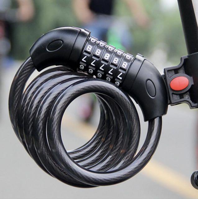 lock digital lock 5 digits lock bicycle lock 1.2m bike lock Sports Equipment Bicycles Parts Parts Accessories on Carousell