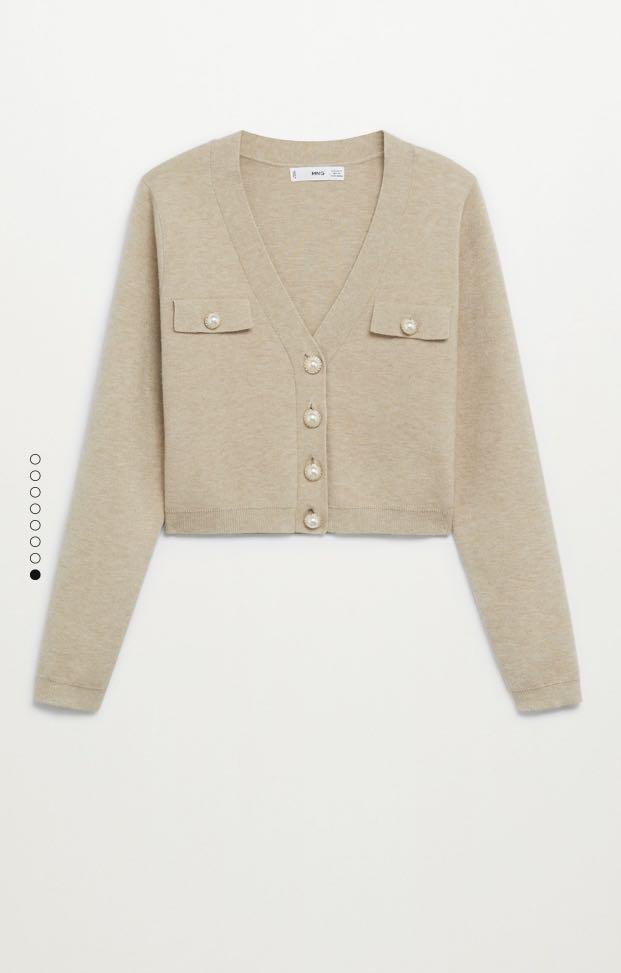 Mango Pearl Knitted Cardigan, Women's Fashion, Coats, Jackets and Outerwear  on Carousell