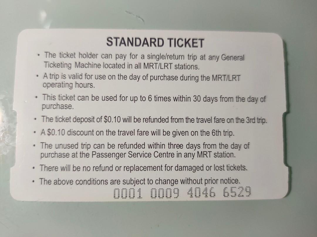 MRT Standard Ticket, Everything Else on Carousell