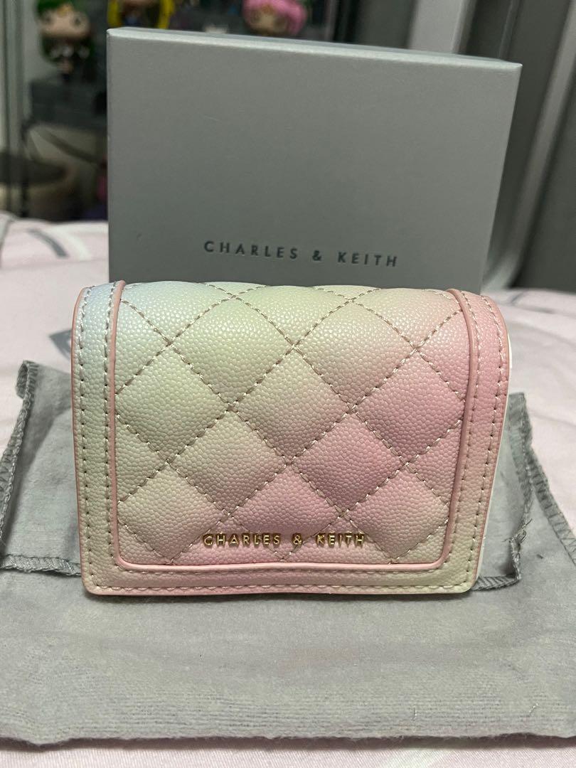 Charles & Keith - Women's Micaela Quilted Card Holder, Pink, Xxs