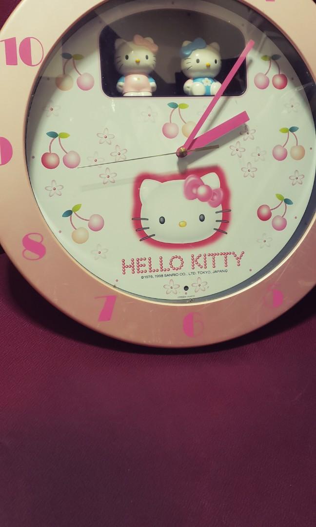 Original Hello Kitty Musical Wall Clock from Japan, Furniture & Home