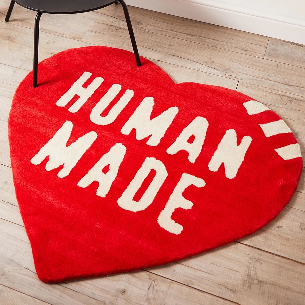 Human Made Heart Rug Red Medium ハートラグ Human Made Heart Logo Medium Rug Red - | ORIGINALFOOK