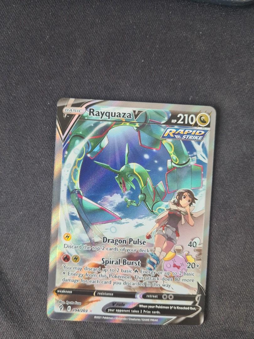 Rayquaza V Alt Art Ultra Rare( Evolving Skies), Hobbies & Toys, Toys