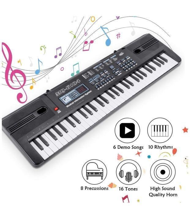 RenFox Piano Keyboard 61Key Portable Keyboard Piano with Microphone
