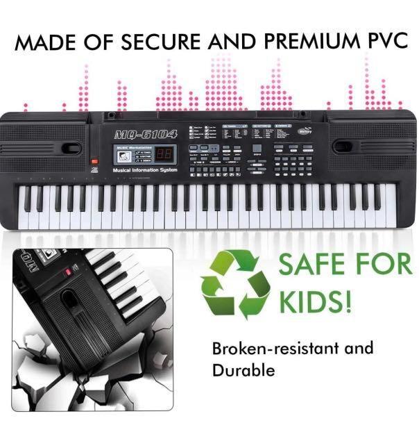 RenFox Piano Keyboard 61Key Portable Keyboard Piano with Microphone