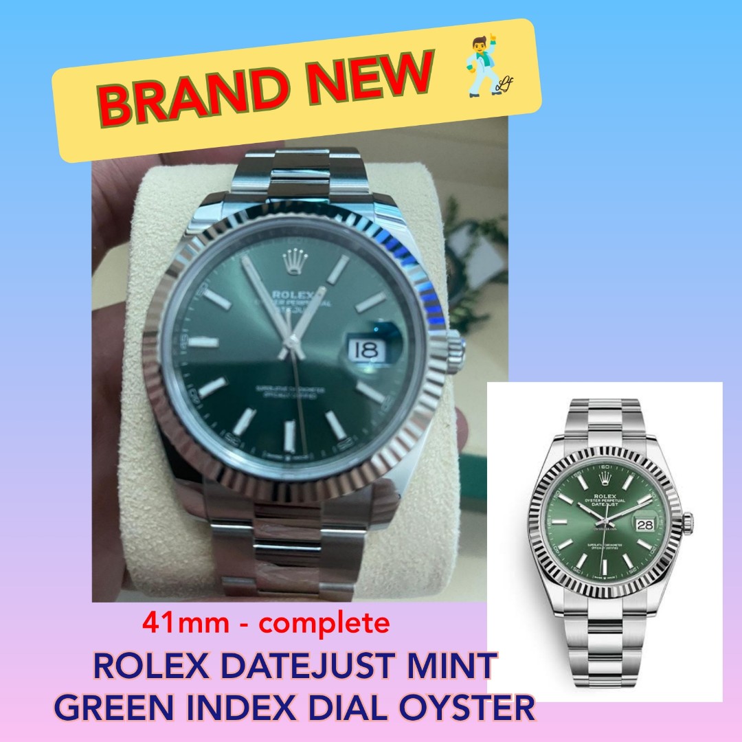 ROLEX DATEJUST MINT GREEN INDEX DIAL 