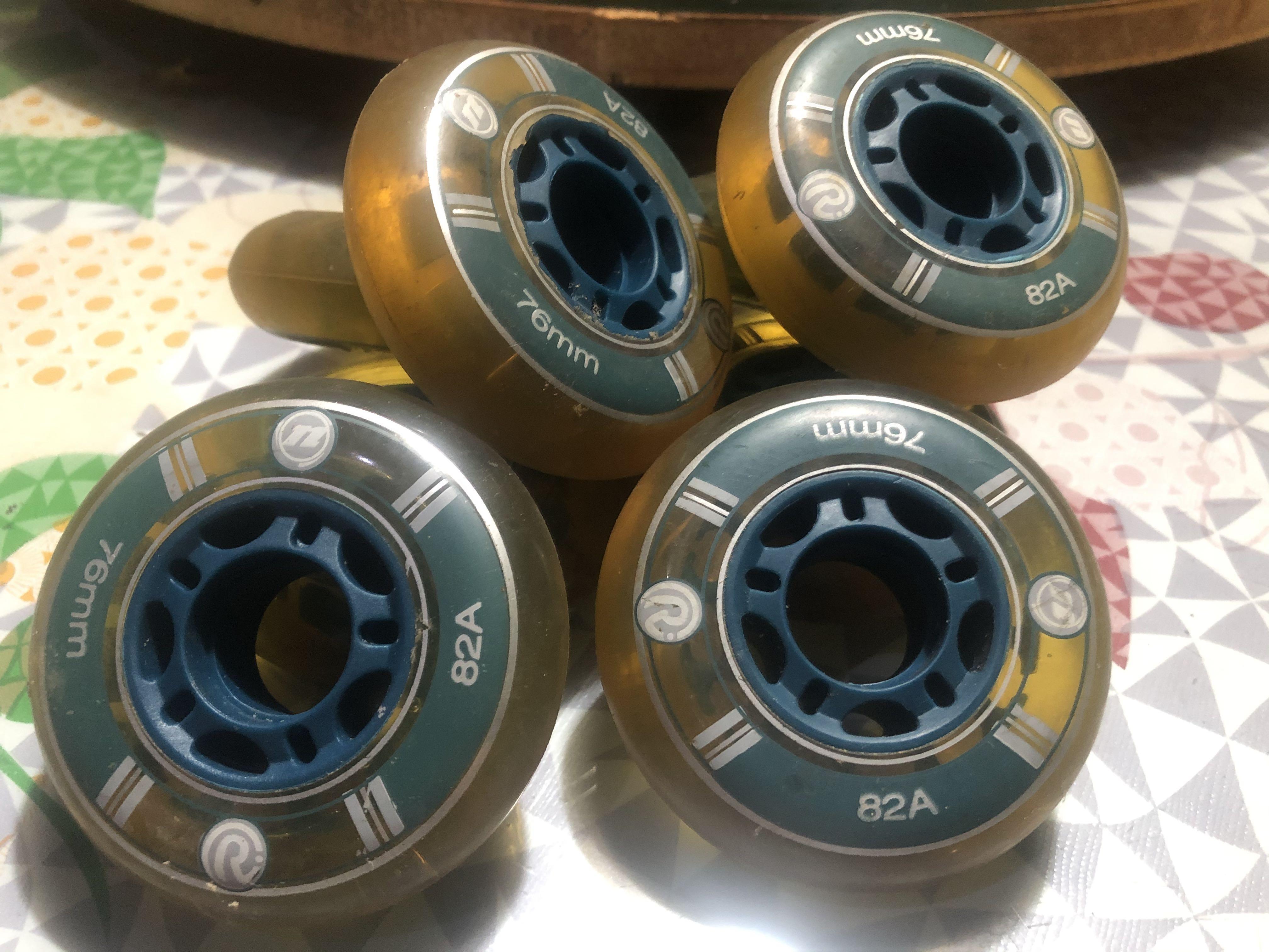 Rollerblade wheels 76mm 82A, Sports Equipment, Sports & Games, Skates