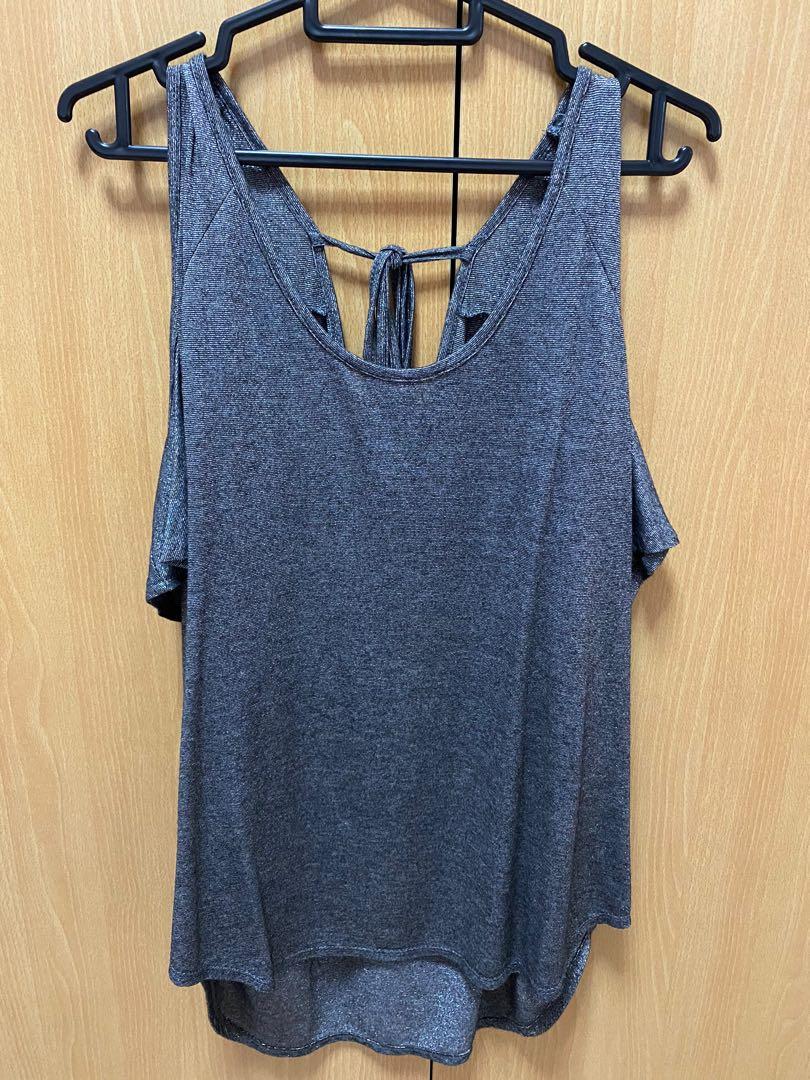 Silver top, Women's Fashion, Tops, Shirts on Carousell