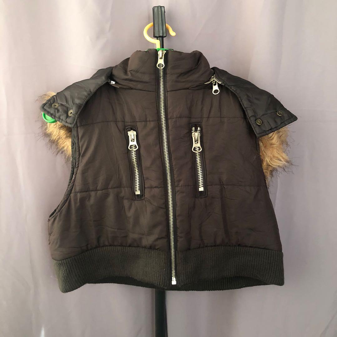 Sleeveless Crop Top Winter Jacket