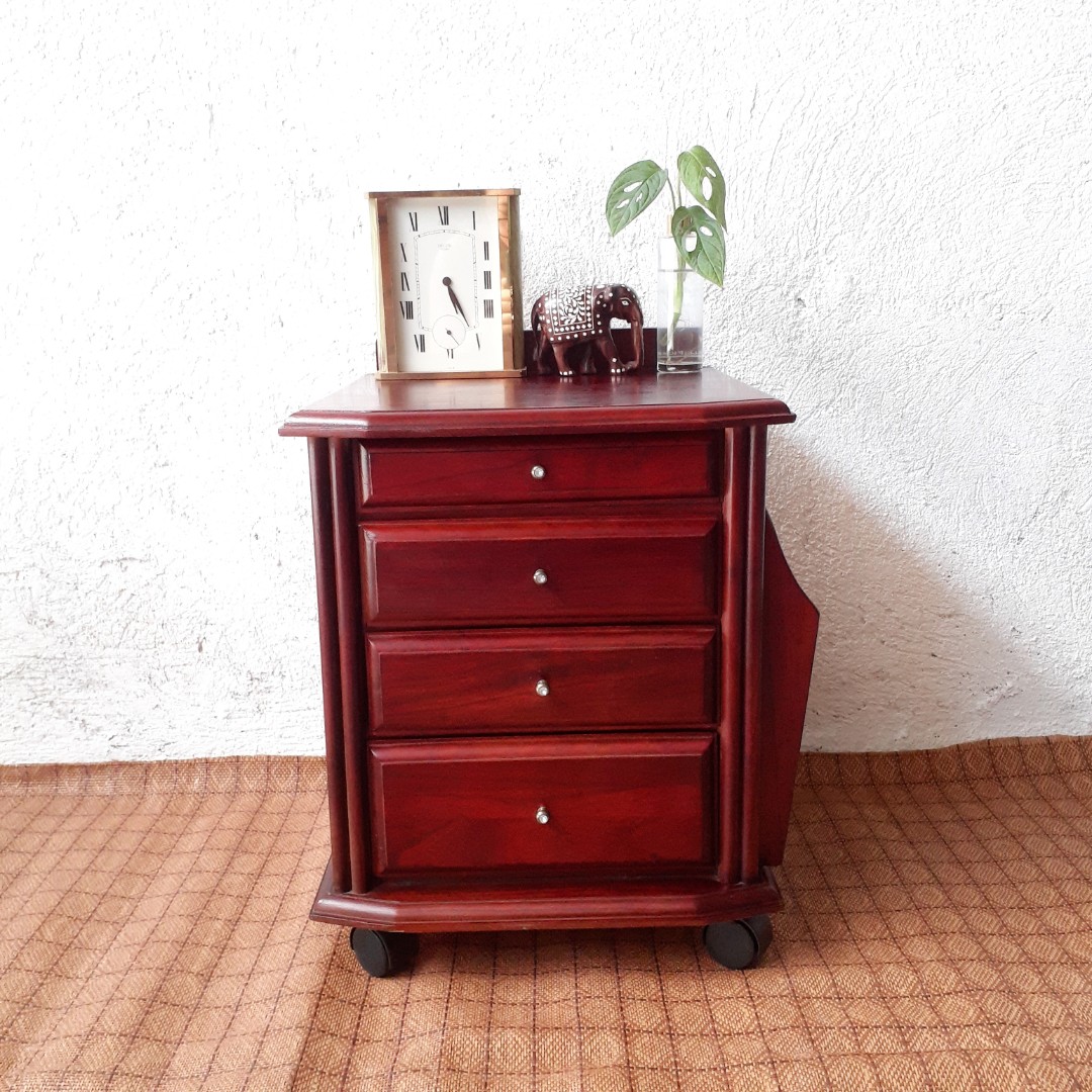 Small side table with electric outlet extension, Furniture & Home