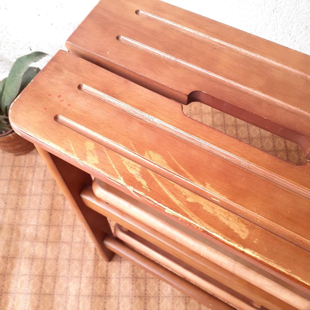 Solid wood 3 step stool ladder bar stool, Furniture & Home Living, Home Improvement