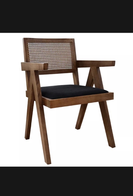 Solid Wood/Rattan Chandigarh Chair, Furniture & Home Living, Furniture
