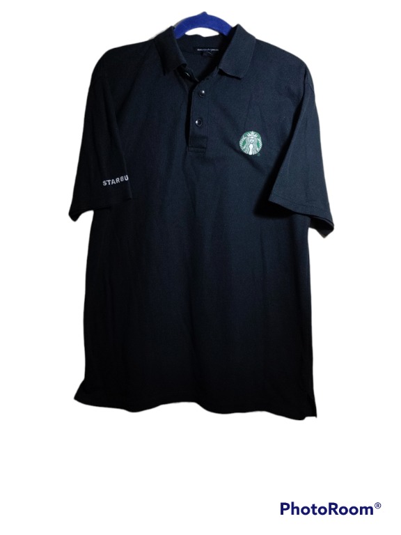 Starbucks barista black medium polo shirt, Men's Fashion, Tops & Sets ...