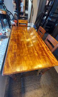 teak Wood dining table and 4 teak wood chairs
