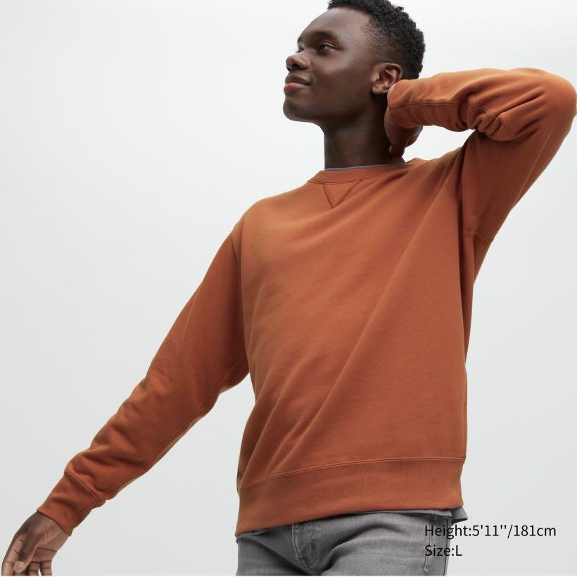 Uniqlo Long Sleeve Sweatshirt 26 Orange Men s Fashion Coats