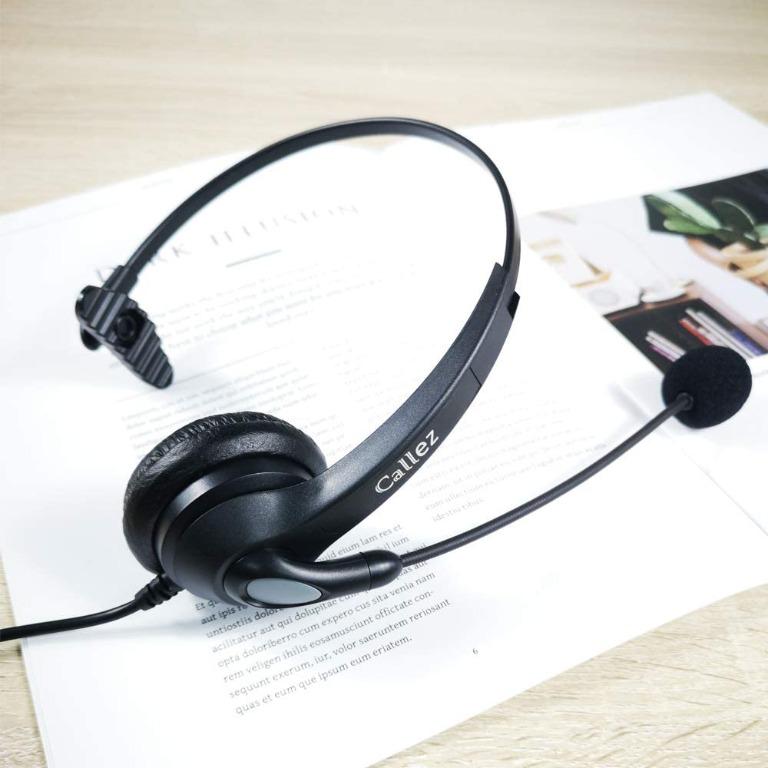 USB Headset with Microphone Noise Cancelling & Audio Controls, Wideband PC Headphone for
