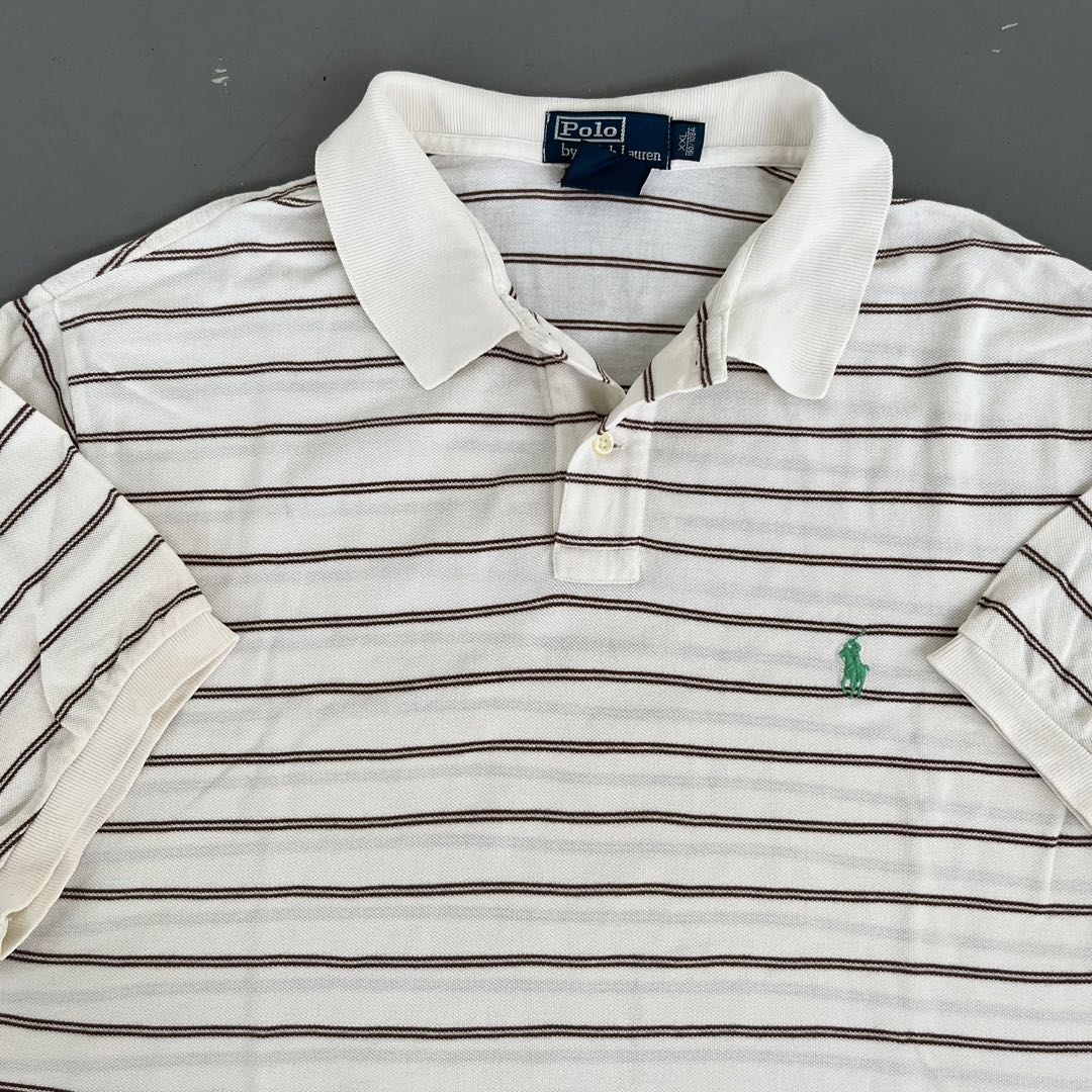 Vintage Ralph Laure Stripe Polo Tee Shirt, Men's Fashion, Tops & Sets ...