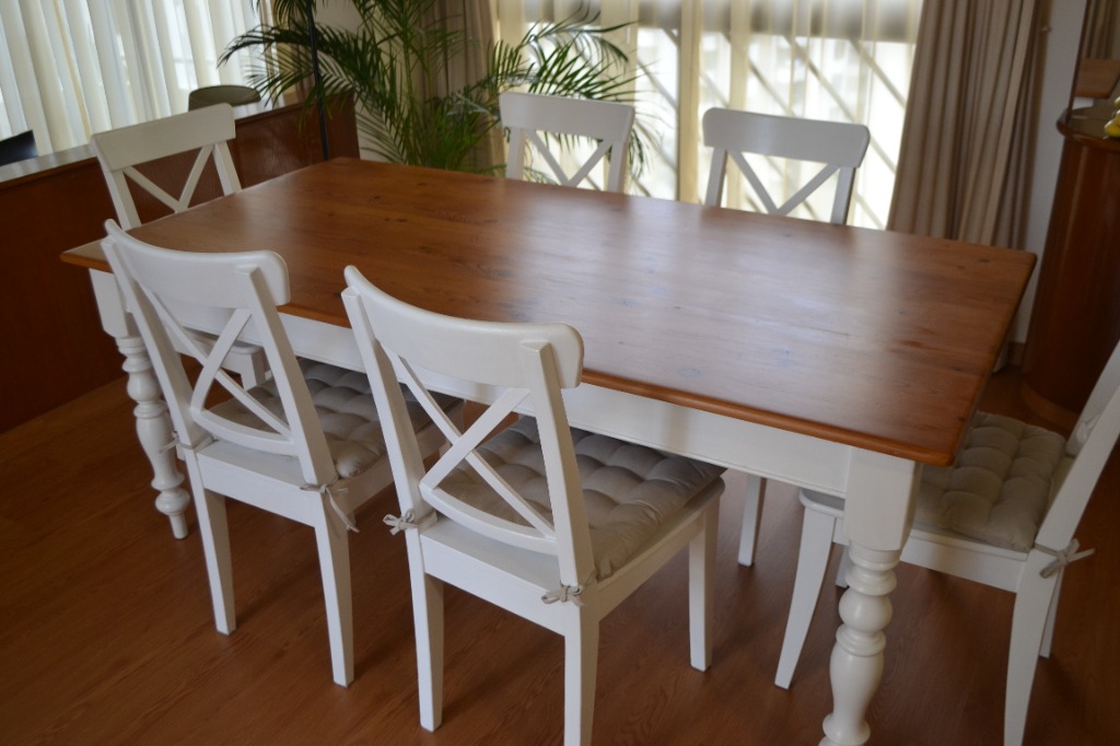 Vintage table plus 6 chairs, Furniture & Home Living, Furniture, Tables ...