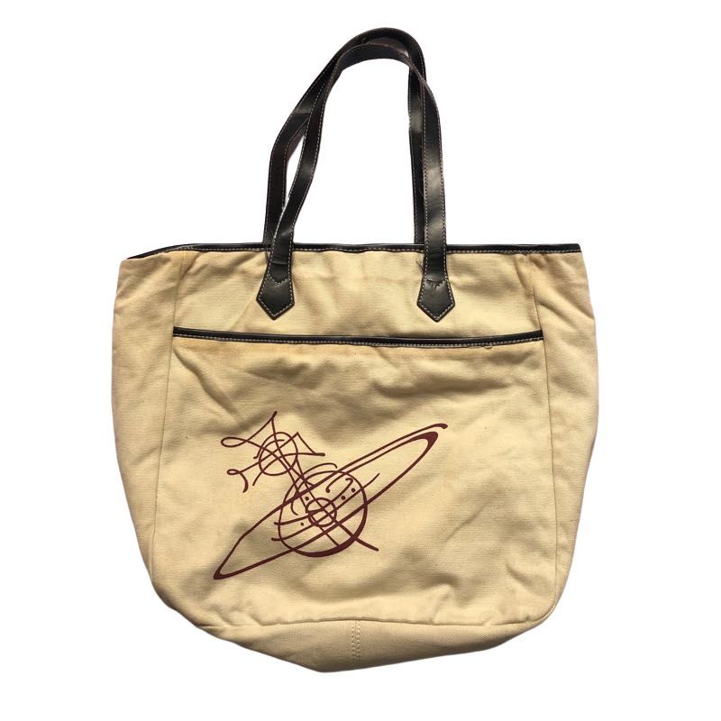 Vivienne Westwood Canvas Cloth Tote Shoulder Bag, Women's Fashion, Bags