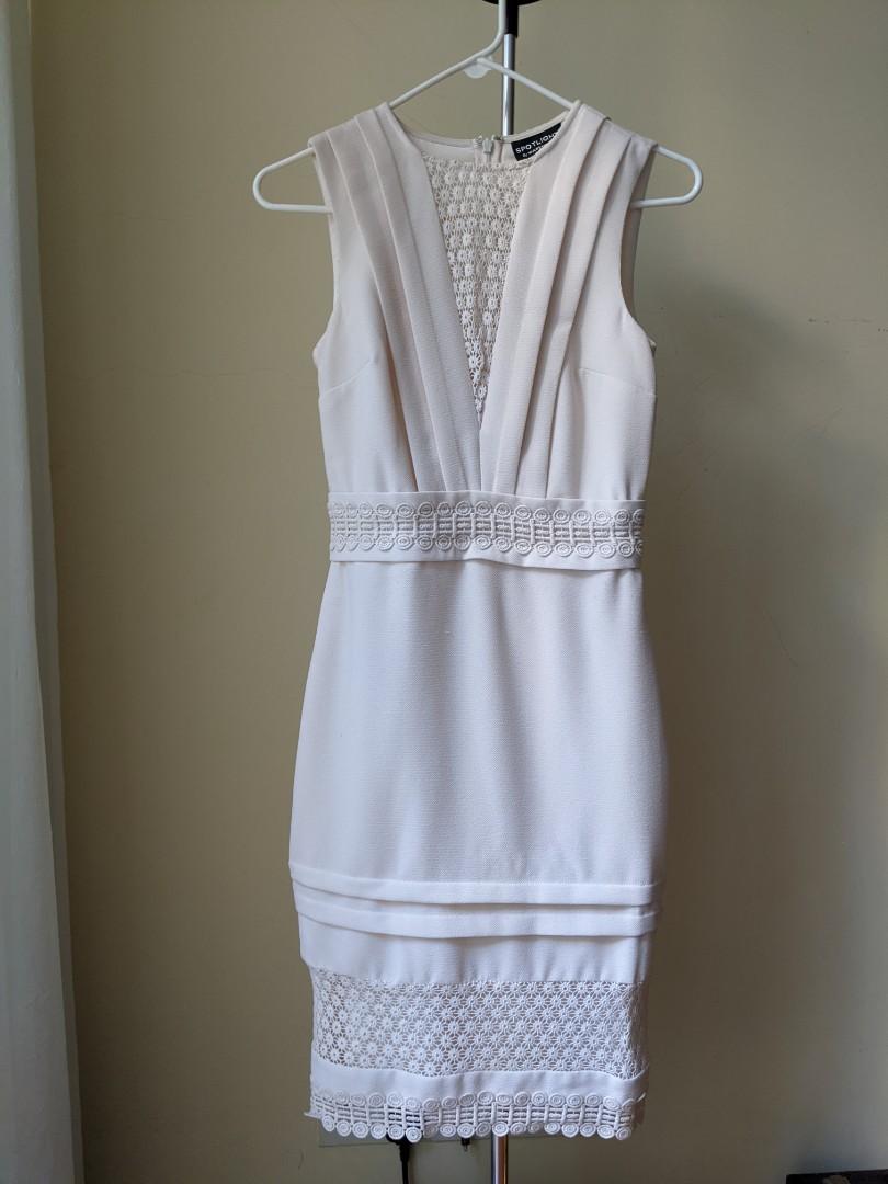 Warehouse cream lace dress UK 6, Women's Fashion, Dresses & Sets, Dresses  on Carousell