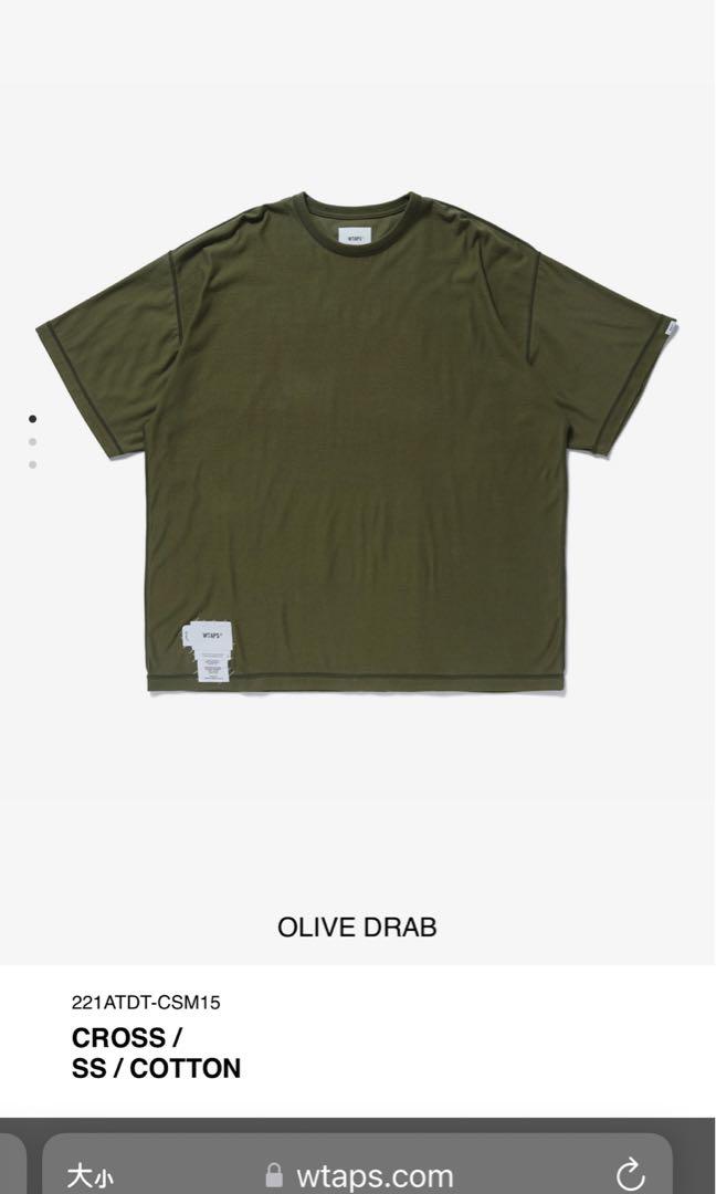 wtaps 22ss cross ss olive size 04, 男裝, 上身及套裝, T-shirt、恤衫