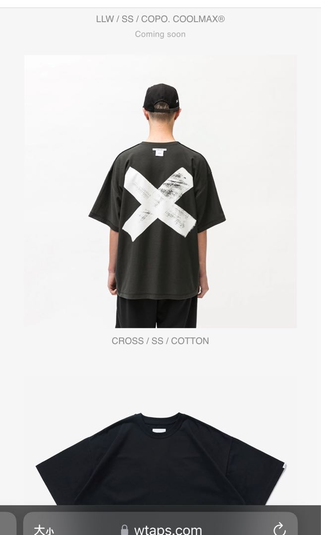 Wtaps 22ss cross/ss/cotton, 男裝, 上身及套裝, T-shirt、恤衫、有領