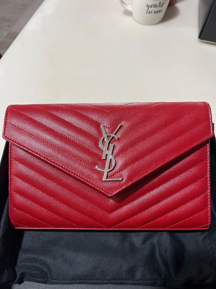 YSL wallet on chain, Luxury, Bags & Wallets on Carousell