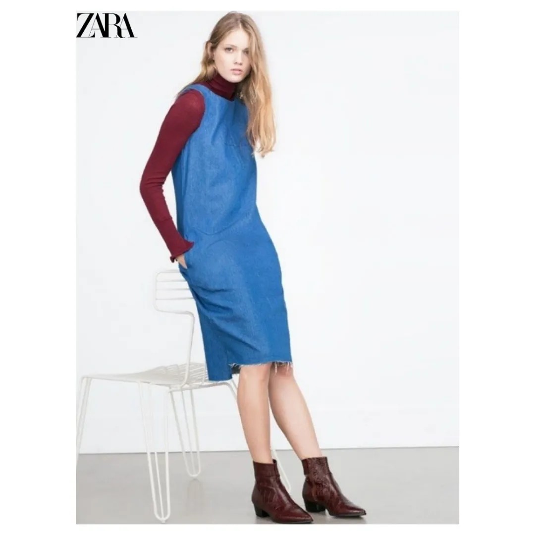Zara Denim Dress, Fesyen Wanita 