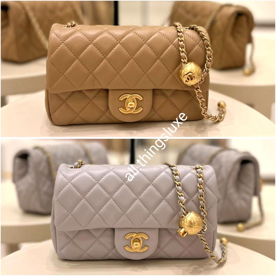 22B Chanel Mini Rectangular Pearl Crush Beige Grey White Pink Black GHW,  Women's Fashion, Bags & Wallets, Shoulder Bags on Carousell
