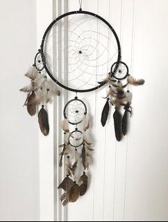 67cm brown dreamcatcher with faux feathers