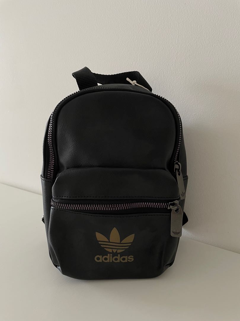 Adidas mini backpack black leather shop