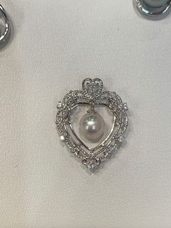 (Accept Octopus) Princess Heart ~ Super Glossy Akoya Pendant (Free Italian đ«đ· Necklace)64246336780803110