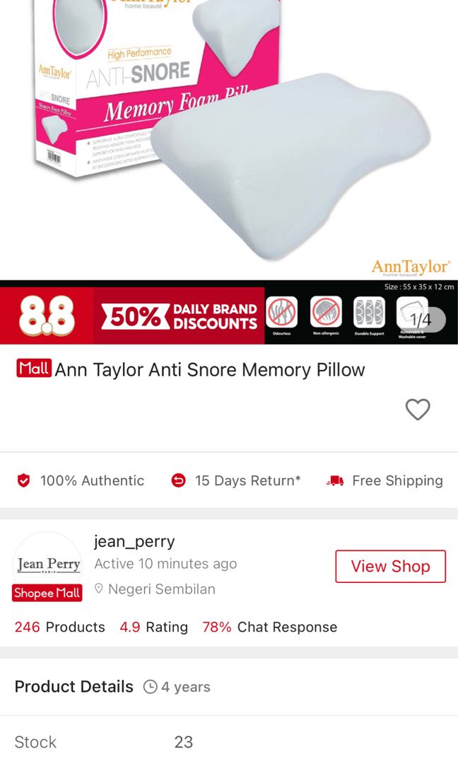 Ann taylor anti snore pillow discount