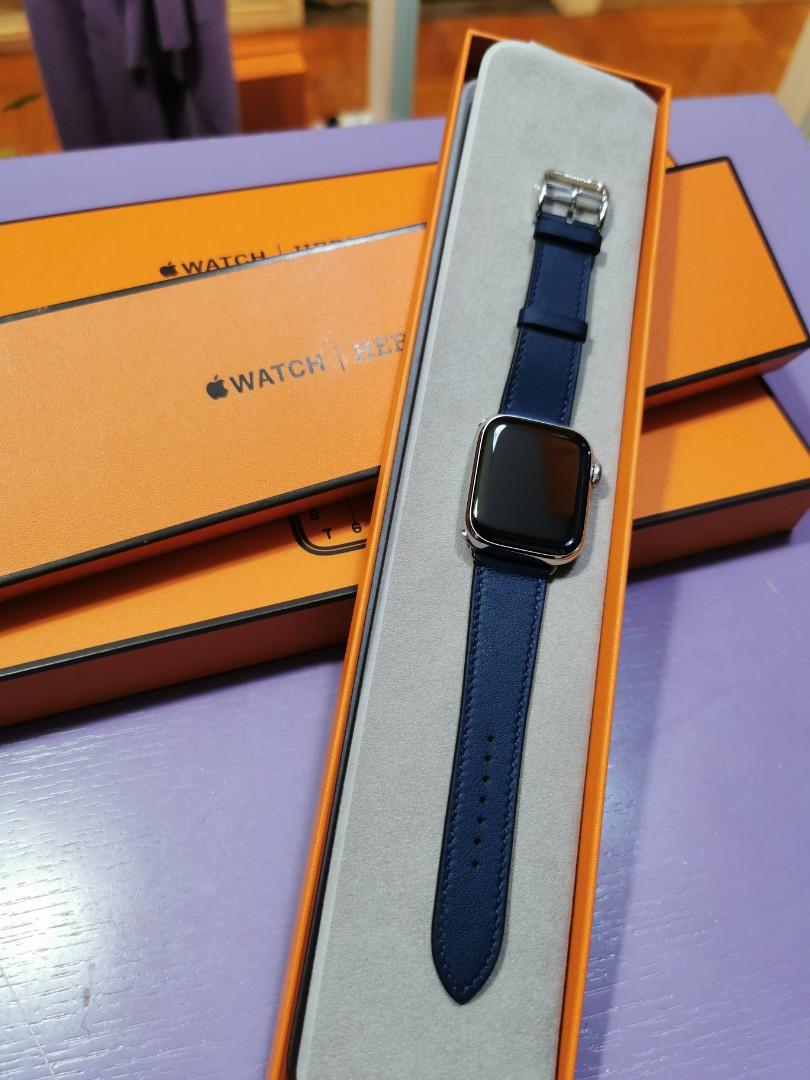 APPLE Watch X HERMES S7 41 毫米Navy 海軍藍色錶帶Swift Bleu Navy 7U