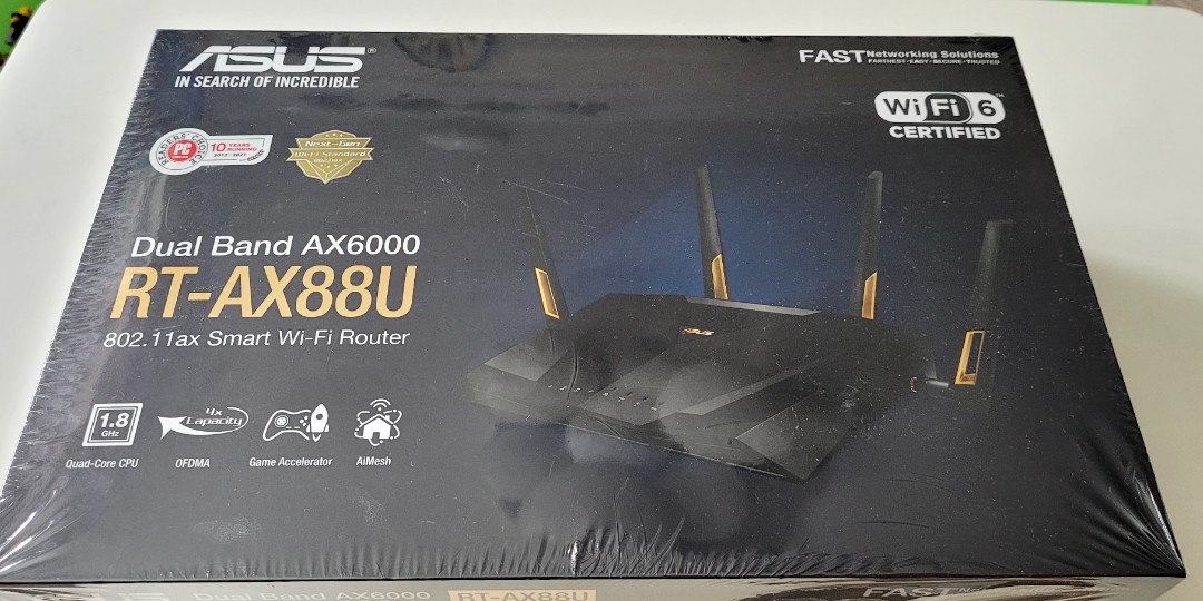 Asus Router Dual Band AX6000 RT AX88U 未開 全新 香港行貨 保養 到2025年 行貨價最平約