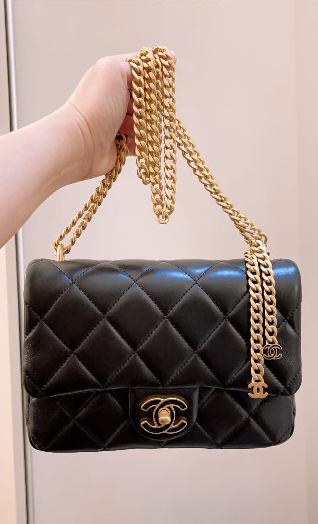 Chanel 22P Black, Beige & Gold, Leopard Logo Large Dangle Drop Stateme –  AuthenticFab